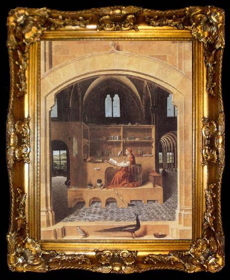 framed  Antonello da Messina St Jerome in His Study, ta009-2